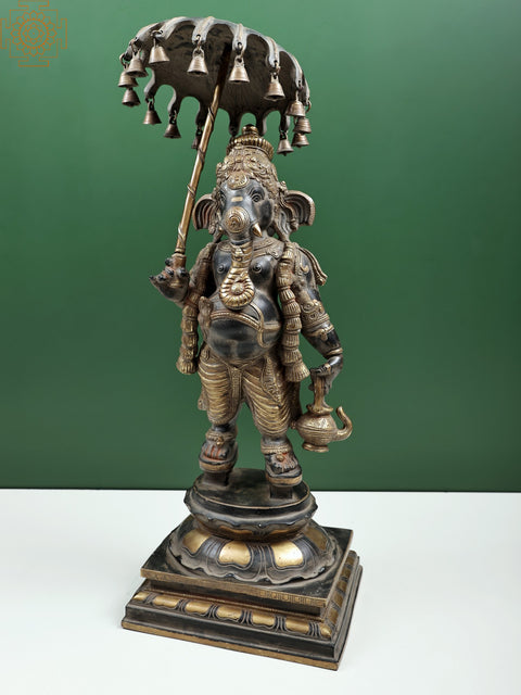 25" Umbrella Ganesha with Kamandal | Handmade
