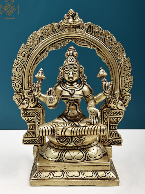 9" Handmade Goddess Lakshmi Brass Statue