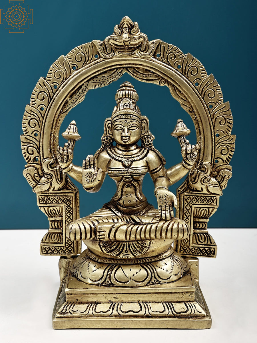 9" Handmade Goddess Lakshmi Brass Statue