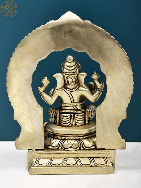 8" Blessing Ganesha with Kirtimukha | Handmade