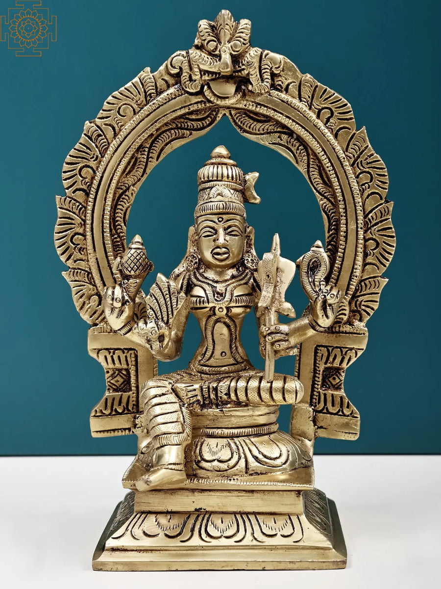 7" Handmade Goddess Rajarajeshwari Brass Statue
