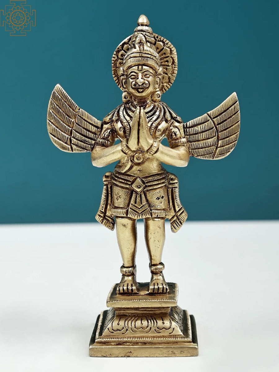 5.5" Handmade Brass Garuda Statue for Home Decor