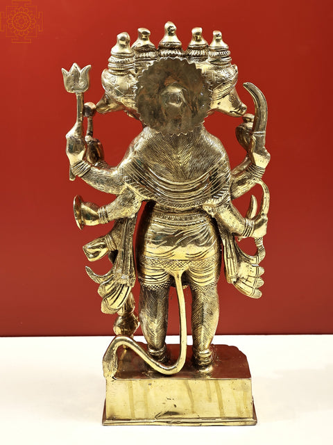 18" Panchamukha Hanuman | Brass Statue | Handmade