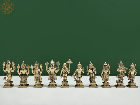 3.5" Dashavatara - Ten Incarnations of Lord Vishnu | Handmade