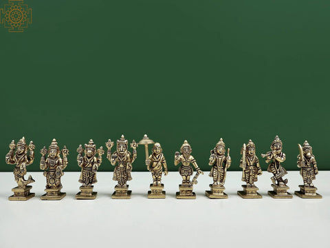3.5" Dashavatara - Ten Incarnations of Lord Vishnu | Handmade