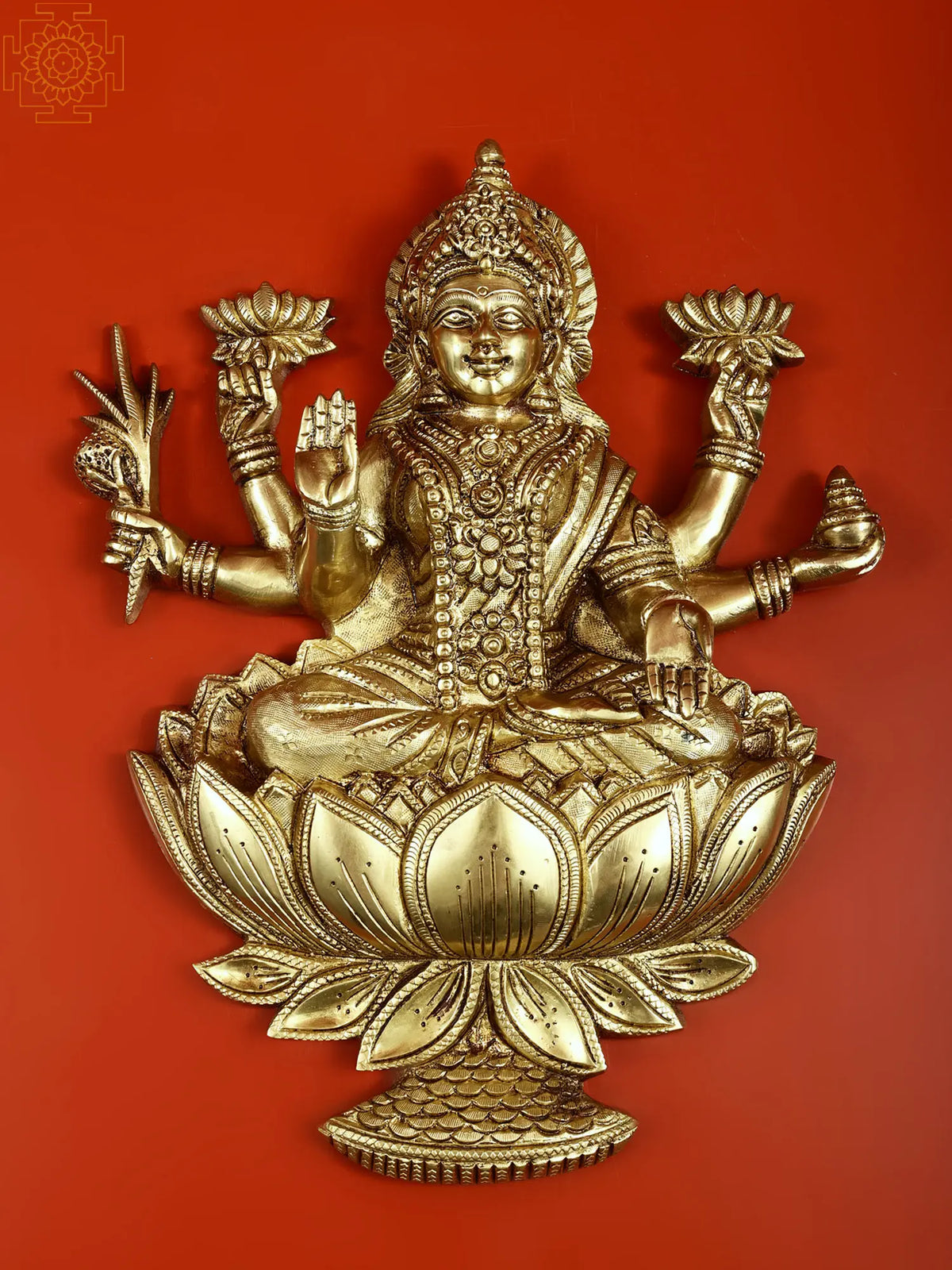12" Superfine Goddess Lakshmi Wall Hanging | Handmade