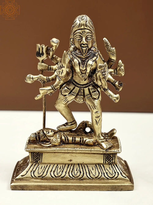 4" Maa Kali Handmade Brass Idol for Pooja
