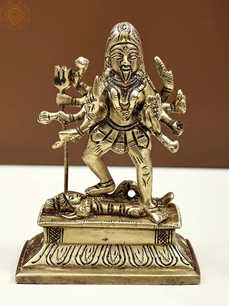 4" Maa Kali Handmade Brass Idol for Pooja
