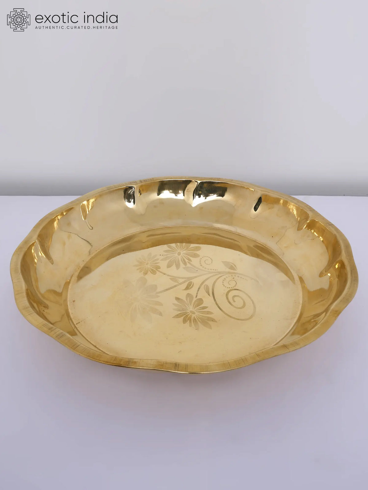 17" Brass Ritual Thali | Handmade Brass Parat