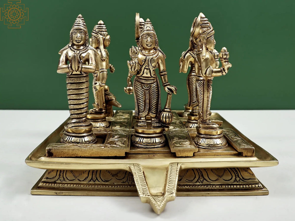 6.5" Navagraha - The Nine Planet | Brass Statue | Handmade