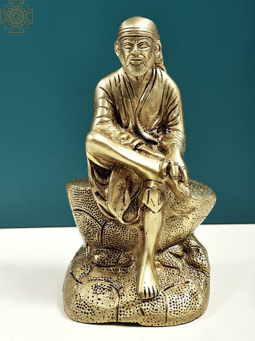 8" Shirdi Sai Baba Handmade Brass Statue for Pooja