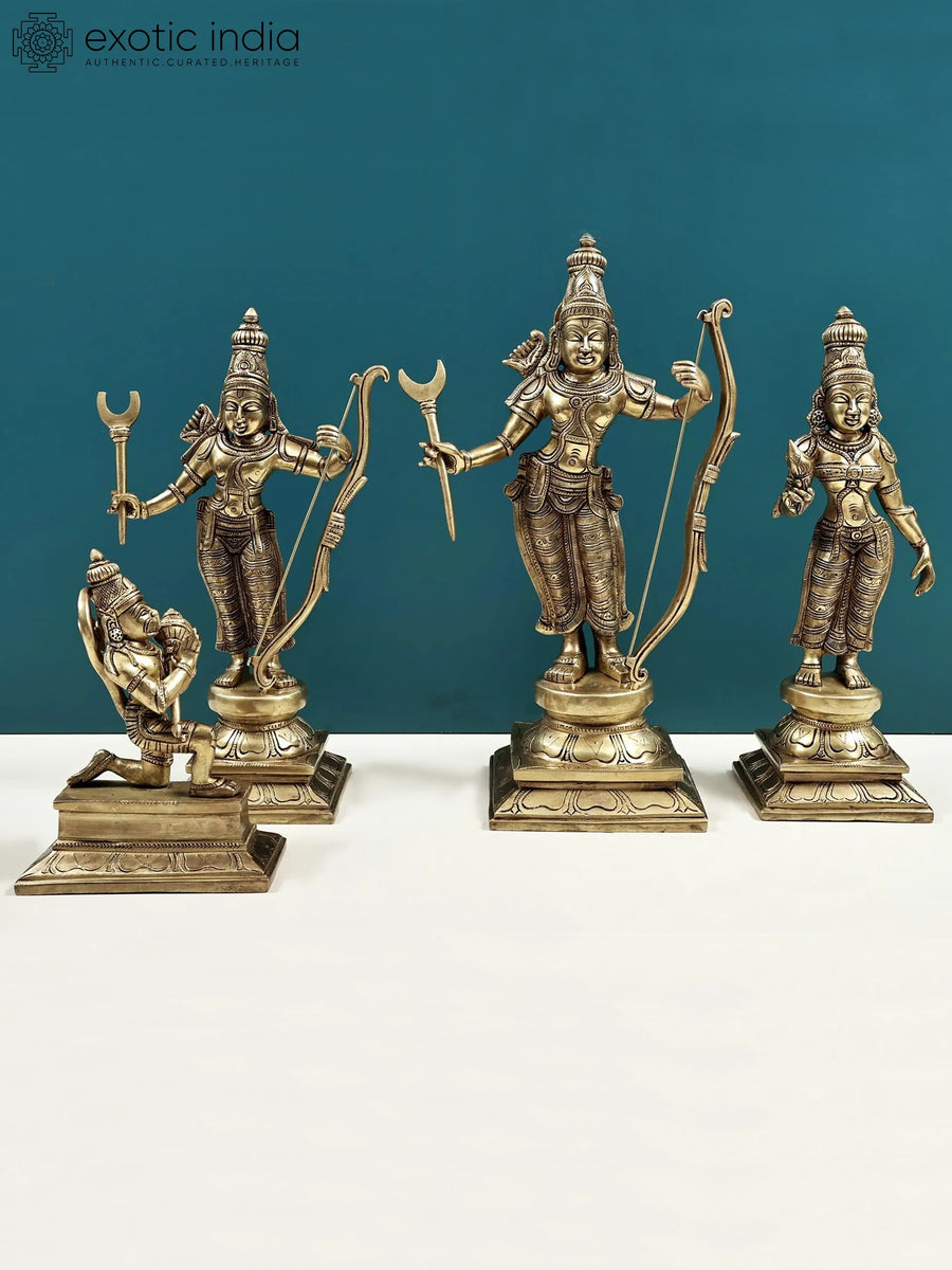 14" Rama Durbar Handmade Brass Statue