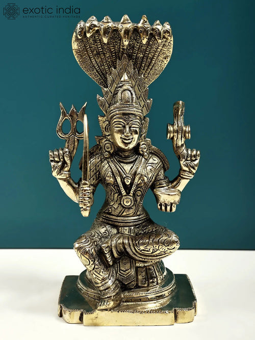 8" Handmade Mariamman Brass Statue - South Indian Goddess Durga