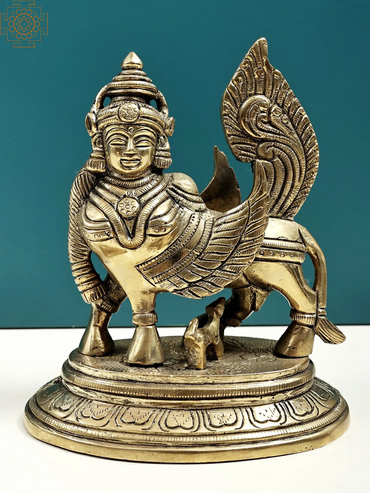 6" Divine Cow Kamadhenu Sculpture in Brass | Handmade | Made in India