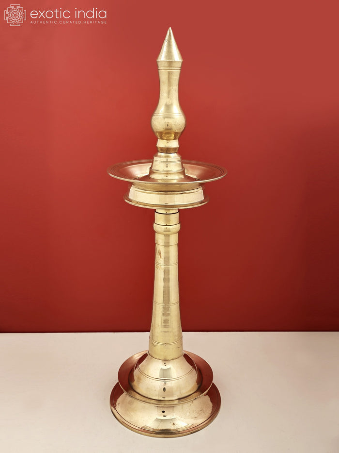 27" Brass South Indian Lamp Handmade Home Decor