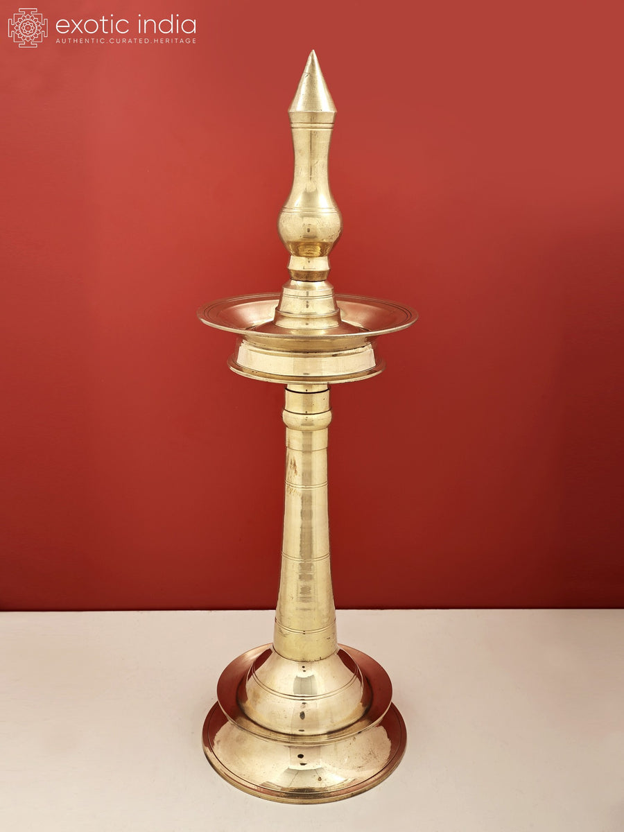 27" Brass South Indian Lamp Handmade Home Decor
