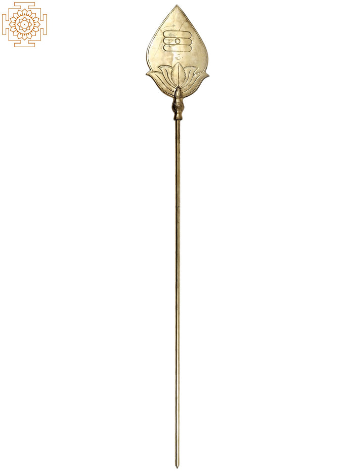 60" Lord Karttikeya (Murugan) Vel | Brass Bhala | Handmade