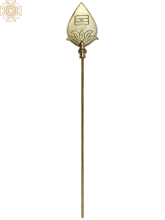 40" Lord Karttikeya (Murugan) Vel | Handmade Brass Bhala