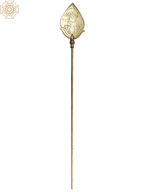 40" Lord Karttikeya (Murugan) Vel | Handmade Brass Bhala
