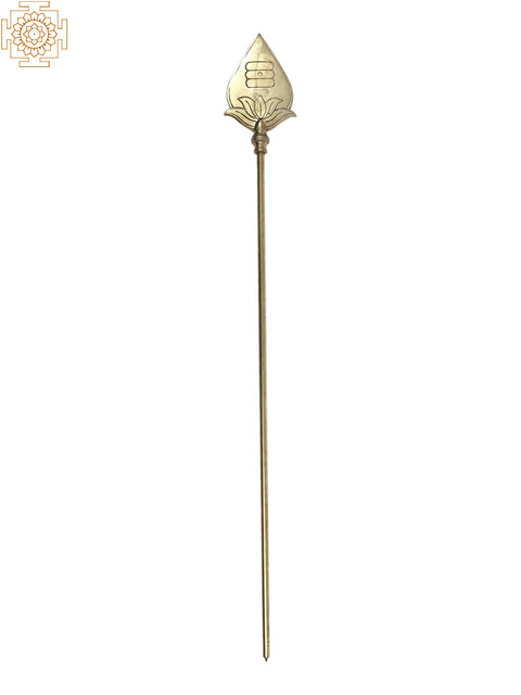 30" Brass Lord Kartikeya (Murugan) Vel | Handmade