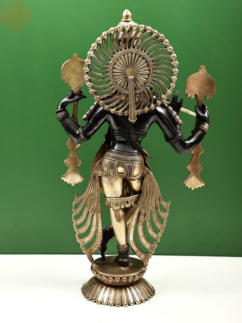 27" Lord Krishna Idol Played Flute | Handmade Hoysala-style Sculpture