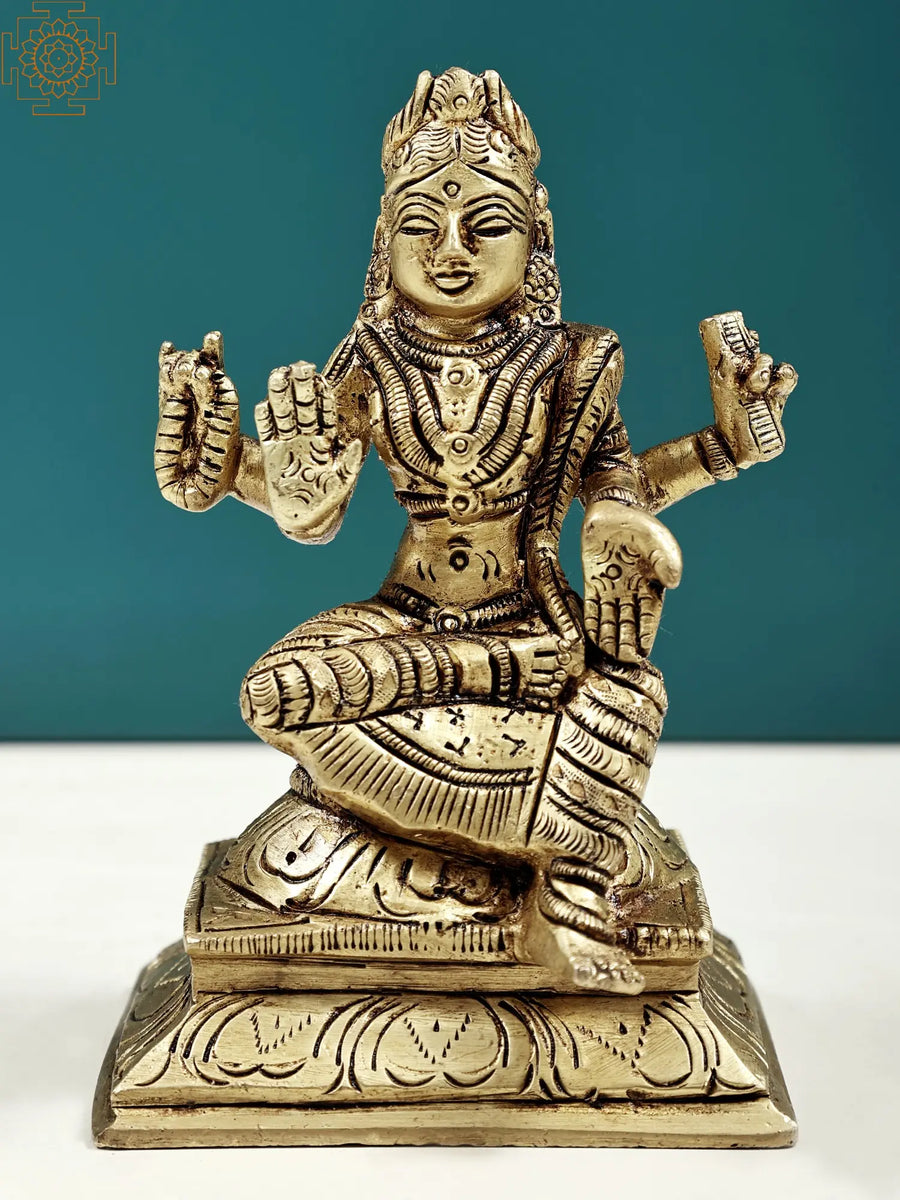 4" Bala Sundari Brass Statue Handmade South Indian Idol