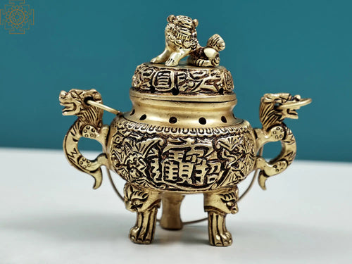 4" Handmade Brass Incense Burner Dhoop Dani