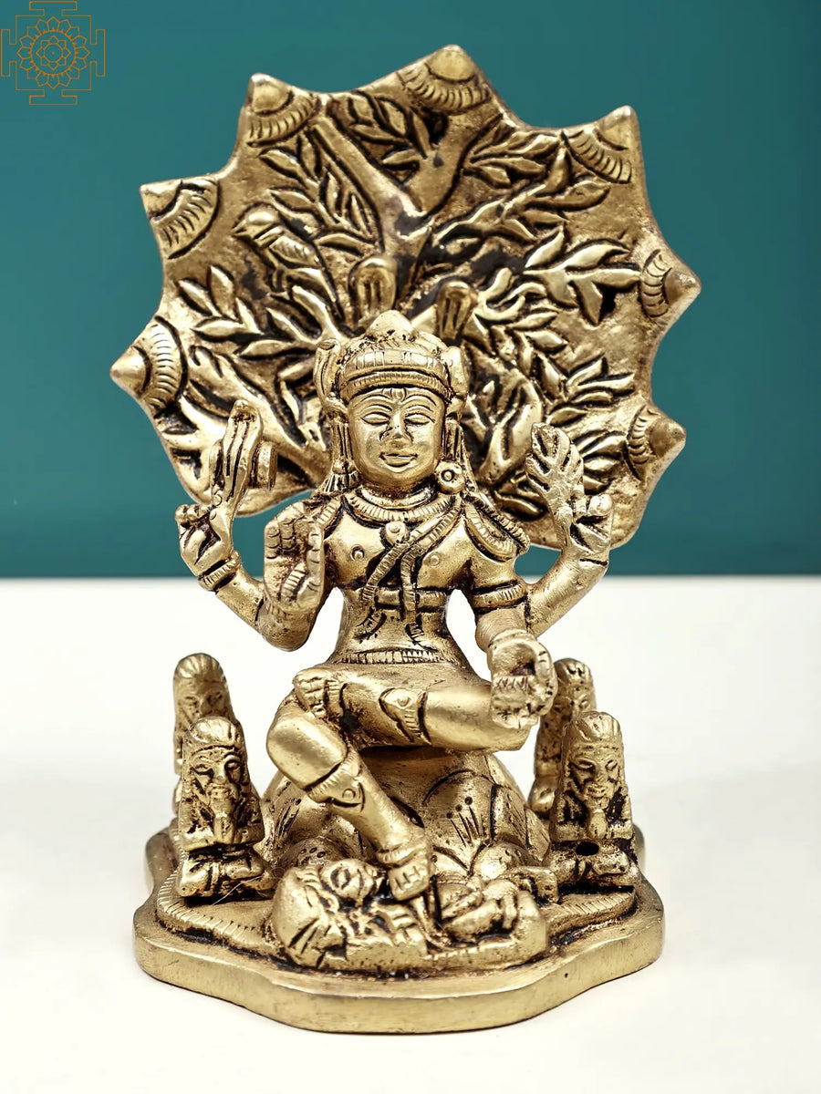4" Lord Dakshinamurty Handmade Brass Idol for Pooja