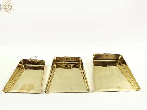 12" Handmade Brass Muram Set of 3 for Pooja