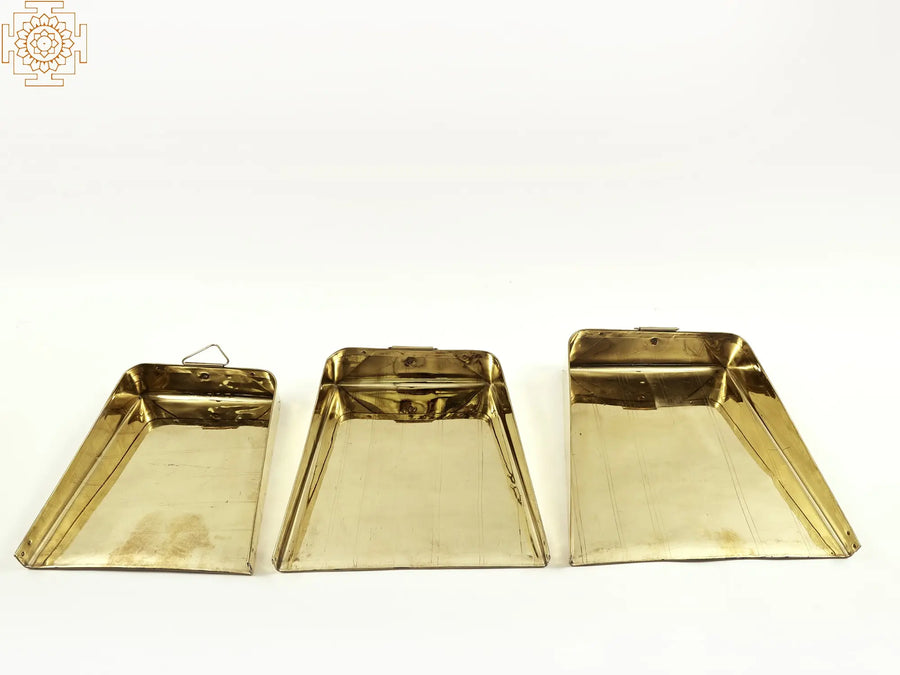 12" Handmade Brass Muram Set of 3 for Pooja