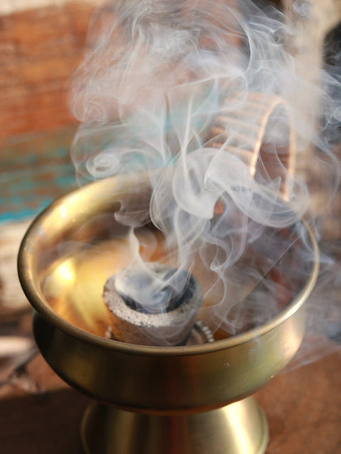 6" Brass Dhoop Dani | Handmade Incense Holder | Home Decor and Fragrances