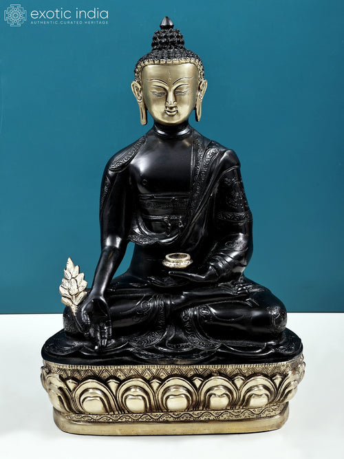 16" Medicine Buddha Tibetan Buddhist Handmade Brass Statue