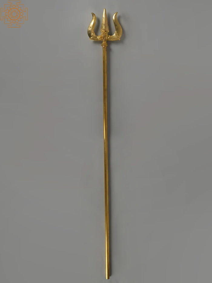Large Shiva's Trident / Trishul in Brass | Handmade | Made in India