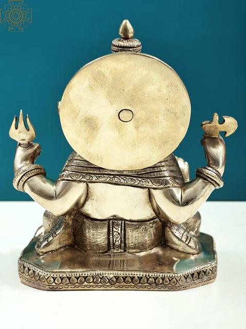 9" Blessing Ganesha in Brass | Handmade
