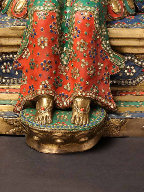 27" The Future Buddha Maitreya - Tibetan Buddhist with Inlay Work | Handmade