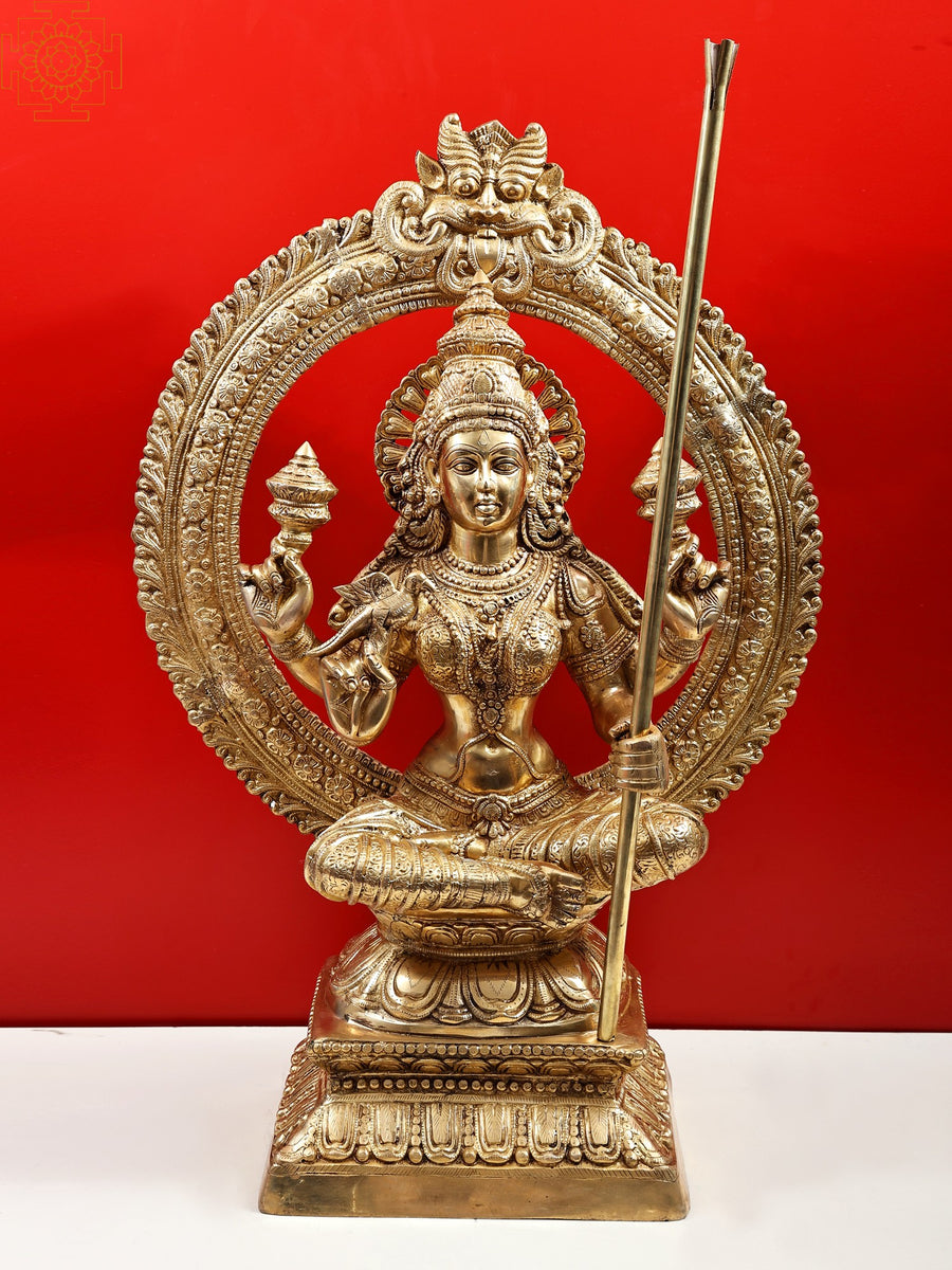 36" Handmade Brass Goddess Rajarajeshwari Tripura Sundari Statue