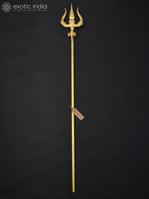 64" Large Brass Shiva's Trident / Trishul | Handmade