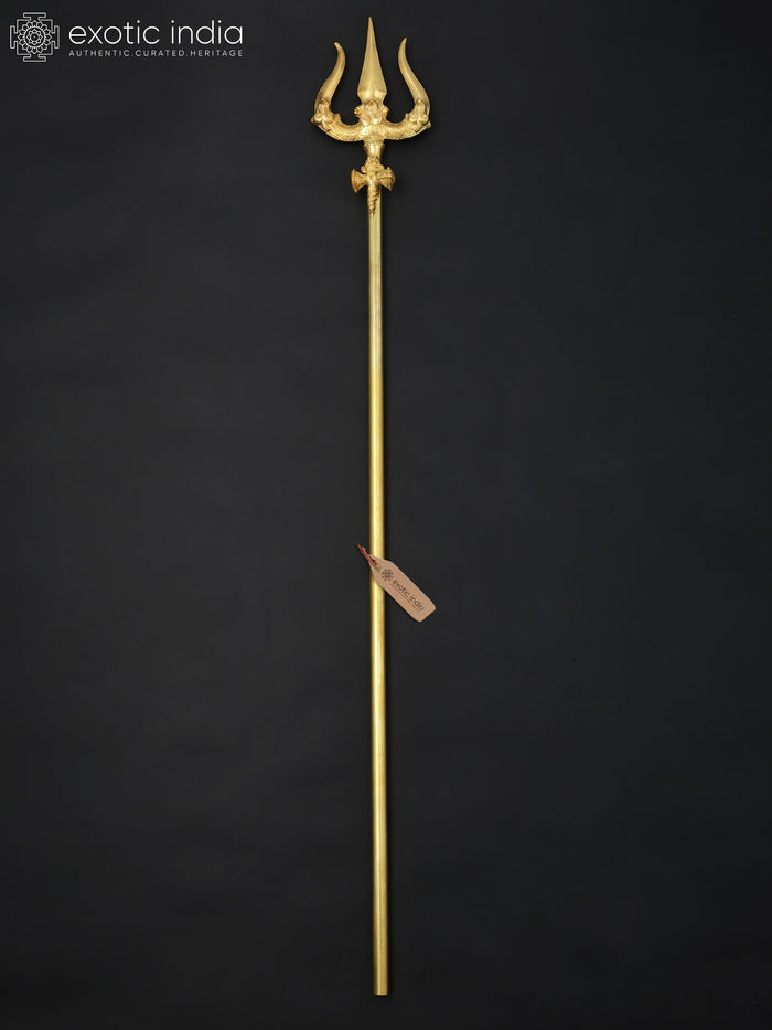 64" Large Brass Shiva's Trident / Trishul | Handmade