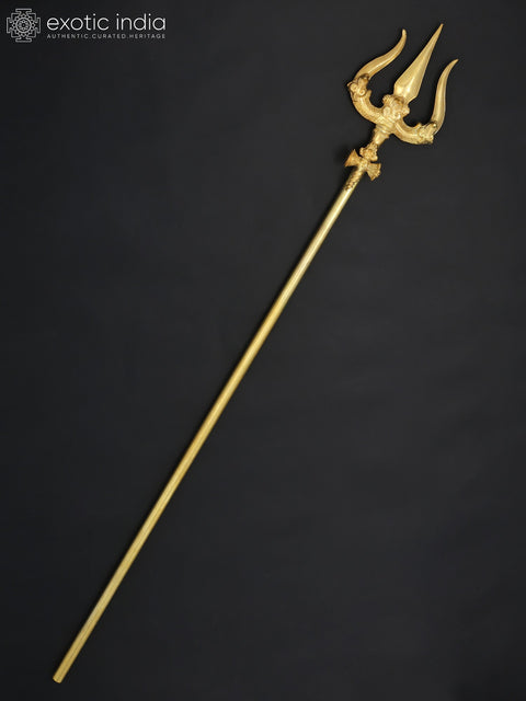 64" Large Brass Shiva's Trident / Trishul | Handmade