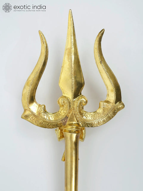 64" Large Brass Shiva's Trident / Trishul | Handmade