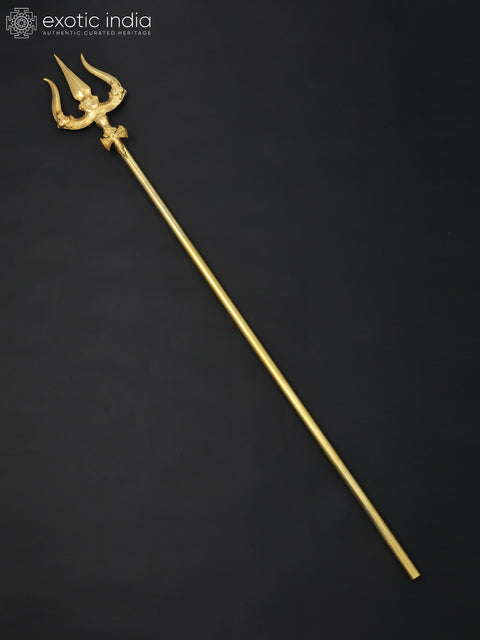 64" Large Brass Shiva's Trident / Trishul | Handmade