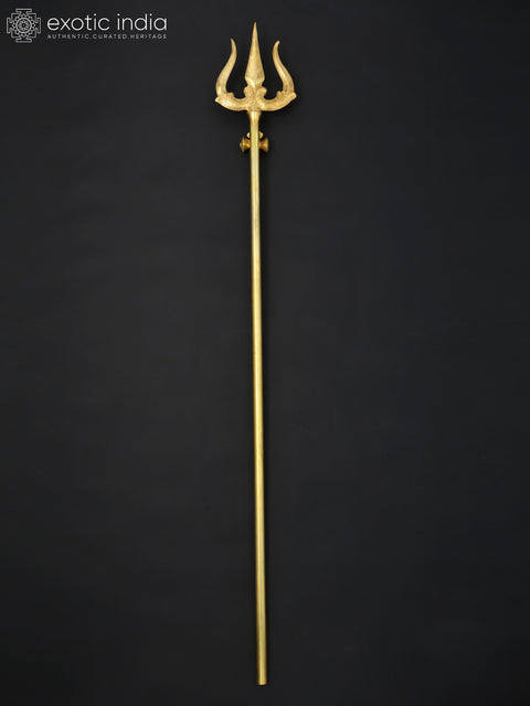 64" Large Brass Shiva's Trident / Trishul | Handmade