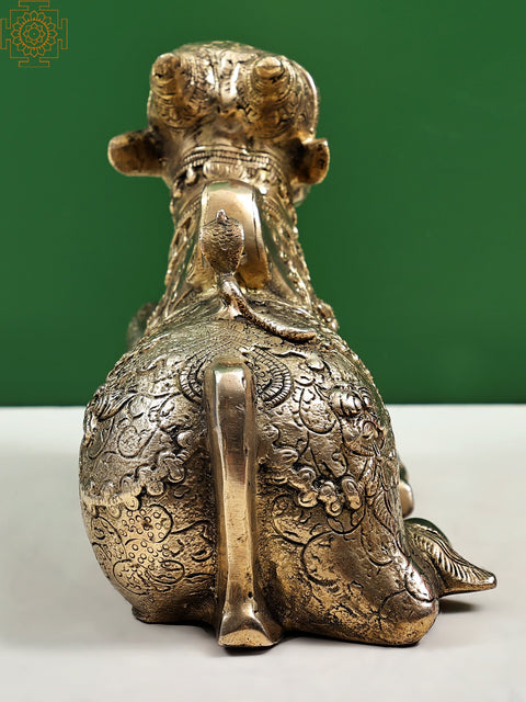 11" Nandi - The Vehicle of Lord Shiva In Brass | Handmade
