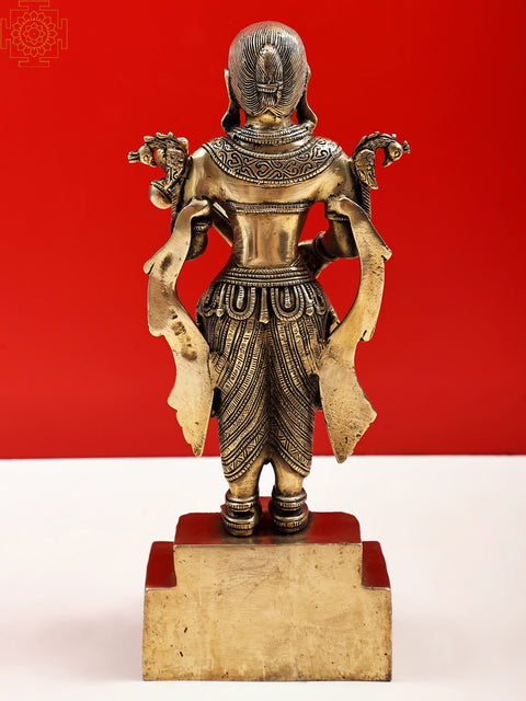 14" Standing Devi Saraswati | Handmade Brass Statue