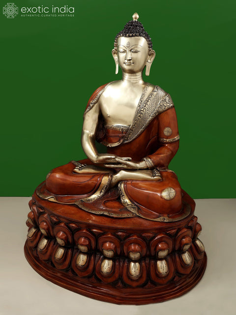 36" Large Fine Quality Buddha in Dhyana Mudra | Handmade