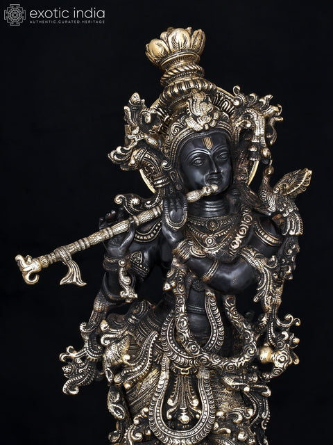 26" Lord krishna on Lotus Pedestal | Handmade