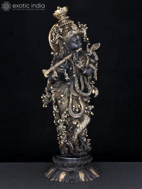26" Lord krishna on Lotus Pedestal | Handmade