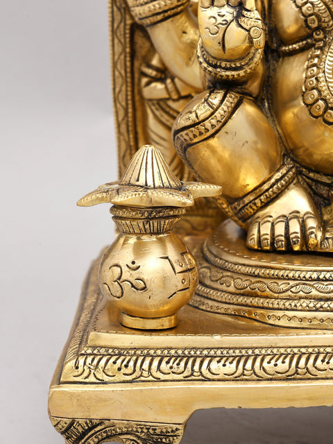 Ganesha in Ashirwad Mudra | Handmade | Brass Idol