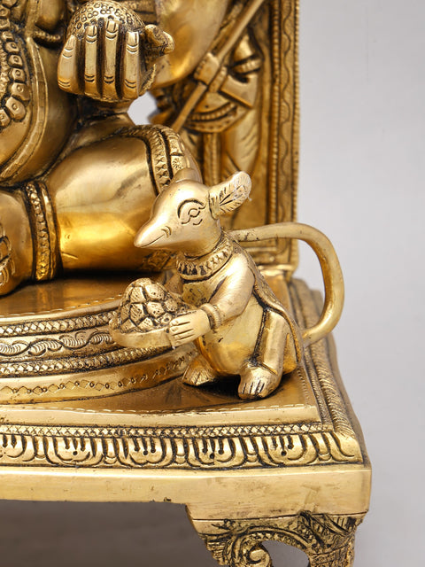 Ganesha in Ashirwad Mudra | Handmade | Brass Idol