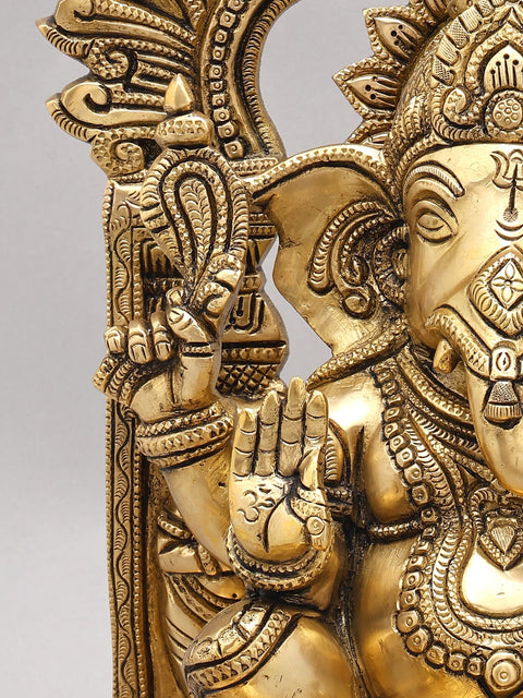 Ganesha in Ashirwad Mudra | Handmade | Brass Idol